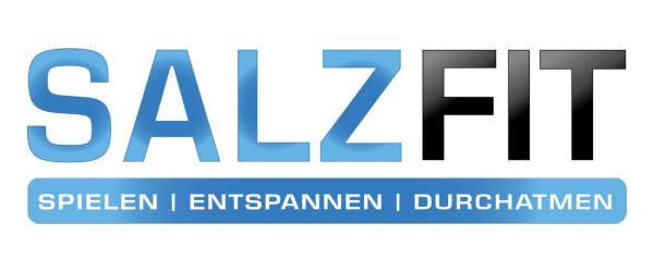 Salzfit Logo mit Schriftzug spielen, entspannen, durchatmen